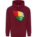Curled Guinea Flag Guinean Day Football Mens 80% Cotton Hoodie Maroon