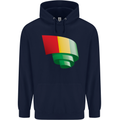 Curled Guinea Flag Guinean Day Football Mens 80% Cotton Hoodie Navy Blue