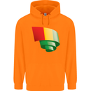 Curled Guinea Flag Guinean Day Football Mens 80% Cotton Hoodie Orange