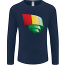 Curled Guinea Flag Guinean Day Football Mens Long Sleeve T-Shirt Navy Blue