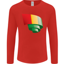 Curled Guinea Flag Guinean Day Football Mens Long Sleeve T-Shirt Red