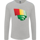 Curled Guinea Flag Guinean Day Football Mens Long Sleeve T-Shirt Sports Grey