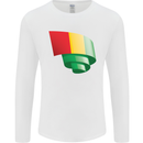 Curled Guinea Flag Guinean Day Football Mens Long Sleeve T-Shirt White