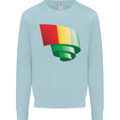 Curled Guinea Flag Guinean Day Football Mens Sweatshirt Jumper Light Blue