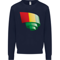 Curled Guinea Flag Guinean Day Football Mens Sweatshirt Jumper Navy Blue