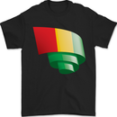 Curled Guinea Flag Guinean Day Football Mens T-Shirt 100% Cotton Black