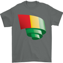 Curled Guinea Flag Guinean Day Football Mens T-Shirt 100% Cotton Charcoal