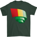 Curled Guinea Flag Guinean Day Football Mens T-Shirt 100% Cotton Forest Green