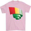 Curled Guinea Flag Guinean Day Football Mens T-Shirt 100% Cotton Light Pink