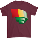 Curled Guinea Flag Guinean Day Football Mens T-Shirt 100% Cotton Maroon