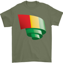 Curled Guinea Flag Guinean Day Football Mens T-Shirt 100% Cotton Military Green