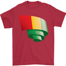 Curled Guinea Flag Guinean Day Football Mens T-Shirt 100% Cotton Red