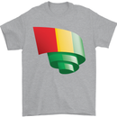 Curled Guinea Flag Guinean Day Football Mens T-Shirt 100% Cotton Sports Grey
