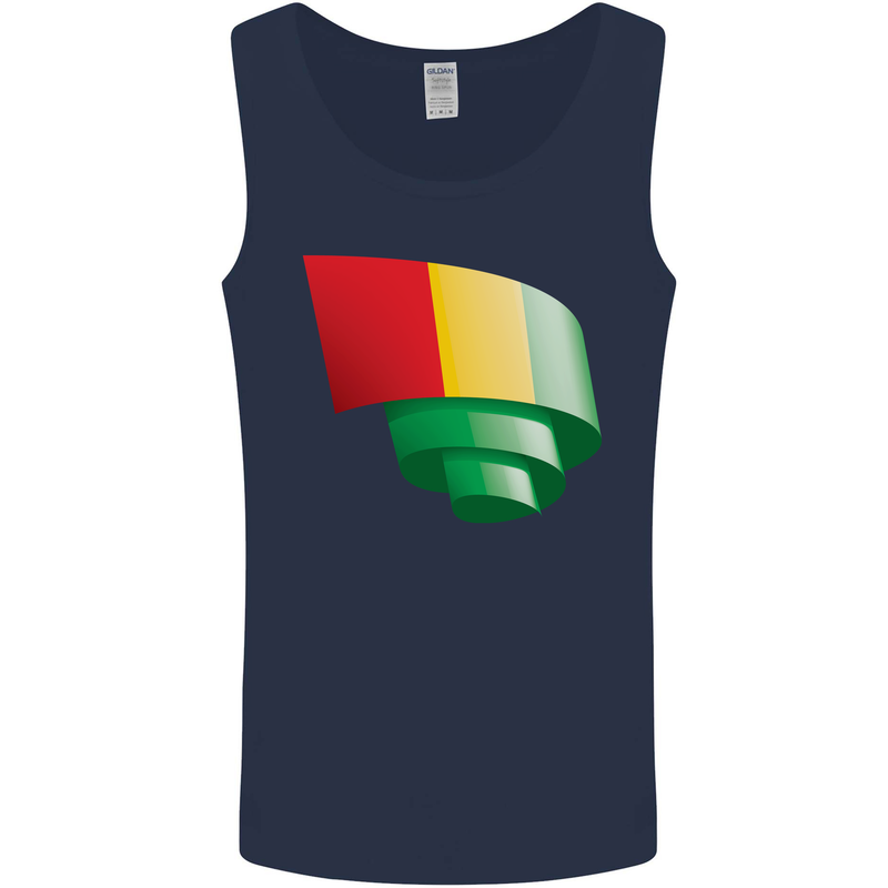 Curled Guinea Flag Guinean Day Football Mens Vest Tank Top Navy Blue