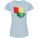 Curled Guinea Flag Guinean Day Football Womens Petite Cut T-Shirt Light Blue