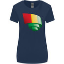 Curled Guinea Flag Guinean Day Football Womens Wider Cut T-Shirt Navy Blue