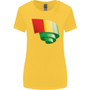 Curled Guinea Flag Guinean Day Football Womens Wider Cut T-Shirt Yellow