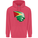 Curled Guyana Flag Guyanese Day Football Childrens Kids Hoodie Heliconia