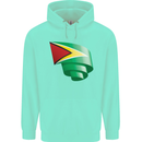 Curled Guyana Flag Guyanese Day Football Childrens Kids Hoodie Peppermint
