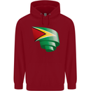 Curled Guyana Flag Guyanese Day Football Childrens Kids Hoodie Red
