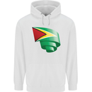Curled Guyana Flag Guyanese Day Football Childrens Kids Hoodie White