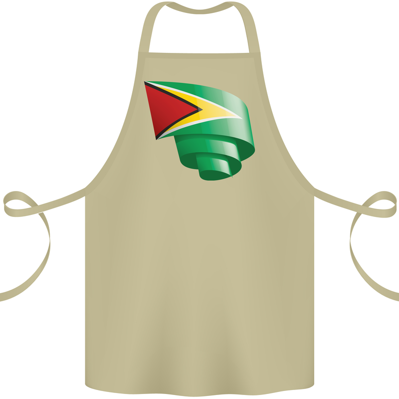 Curled Guyana Flag Guyanese Day Football Cotton Apron 100% Organic Khaki