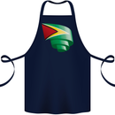 Curled Guyana Flag Guyanese Day Football Cotton Apron 100% Organic Navy Blue