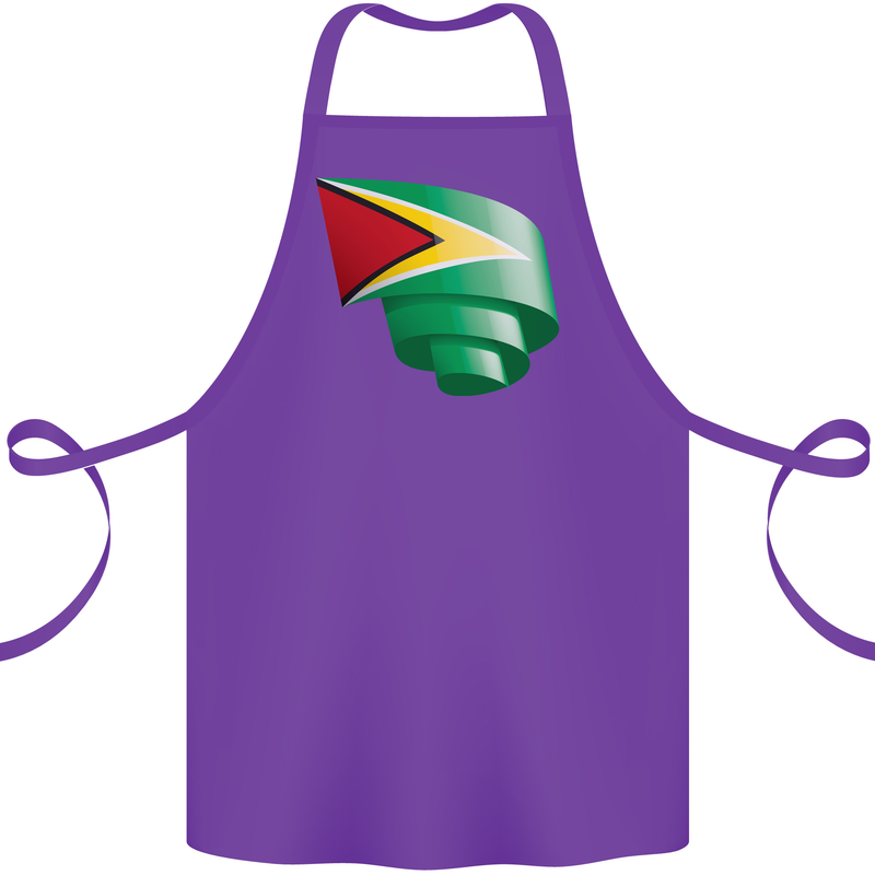 Curled Guyana Flag Guyanese Day Football Cotton Apron 100% Organic Purple