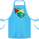 Curled Guyana Flag Guyanese Day Football Cotton Apron 100% Organic Turquoise