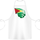 Curled Guyana Flag Guyanese Day Football Cotton Apron 100% Organic White