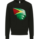Curled Guyana Flag Guyanese Day Football Kids Sweatshirt Jumper Black
