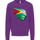Curled Guyana Flag Guyanese Day Football Kids Sweatshirt Jumper Purple