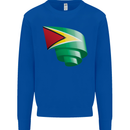 Curled Guyana Flag Guyanese Day Football Kids Sweatshirt Jumper Royal Blue