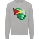 Curled Guyana Flag Guyanese Day Football Kids Sweatshirt Jumper Sports Grey