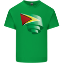Curled Guyana Flag Guyanese Day Football Kids T-Shirt Childrens Irish Green