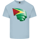 Curled Guyana Flag Guyanese Day Football Kids T-Shirt Childrens Light Blue