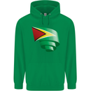 Curled Guyana Flag Guyanese Day Football Mens 80% Cotton Hoodie Irish Green