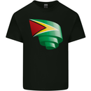 Curled Guyana Flag Guyanese Day Football Mens Cotton T-Shirt Tee Top Black