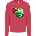 Curled Guyana Flag Guyanese Day Football Mens Sweatshirt Jumper Heliconia