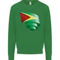 Curled Guyana Flag Guyanese Day Football Mens Sweatshirt Jumper Irish Green
