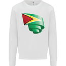 Curled Guyana Flag Guyanese Day Football Mens Sweatshirt Jumper White