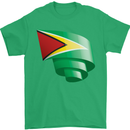 Curled Guyana Flag Guyanese Day Football Mens T-Shirt 100% Cotton Irish Green