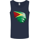 Curled Guyana Flag Guyanese Day Football Mens Vest Tank Top Navy Blue
