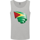 Curled Guyana Flag Guyanese Day Football Mens Vest Tank Top Sports Grey