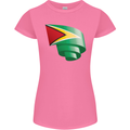 Curled Guyana Flag Guyanese Day Football Womens Petite Cut T-Shirt Azalea
