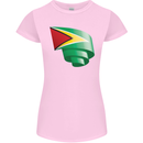 Curled Guyana Flag Guyanese Day Football Womens Petite Cut T-Shirt Light Pink