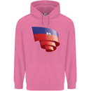 Curled Haiti Flag Haitian Day Football Childrens Kids Hoodie Azalea