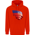 Curled Haiti Flag Haitian Day Football Childrens Kids Hoodie Bright Red
