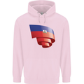 Curled Haiti Flag Haitian Day Football Childrens Kids Hoodie Light Pink