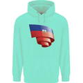 Curled Haiti Flag Haitian Day Football Childrens Kids Hoodie Peppermint
